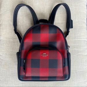 Coach Court Backpack With Buffalo Plaid Print, good as new never used.